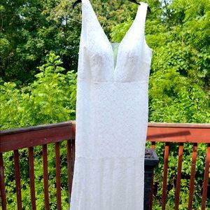 lace v-neck mermaid dress.